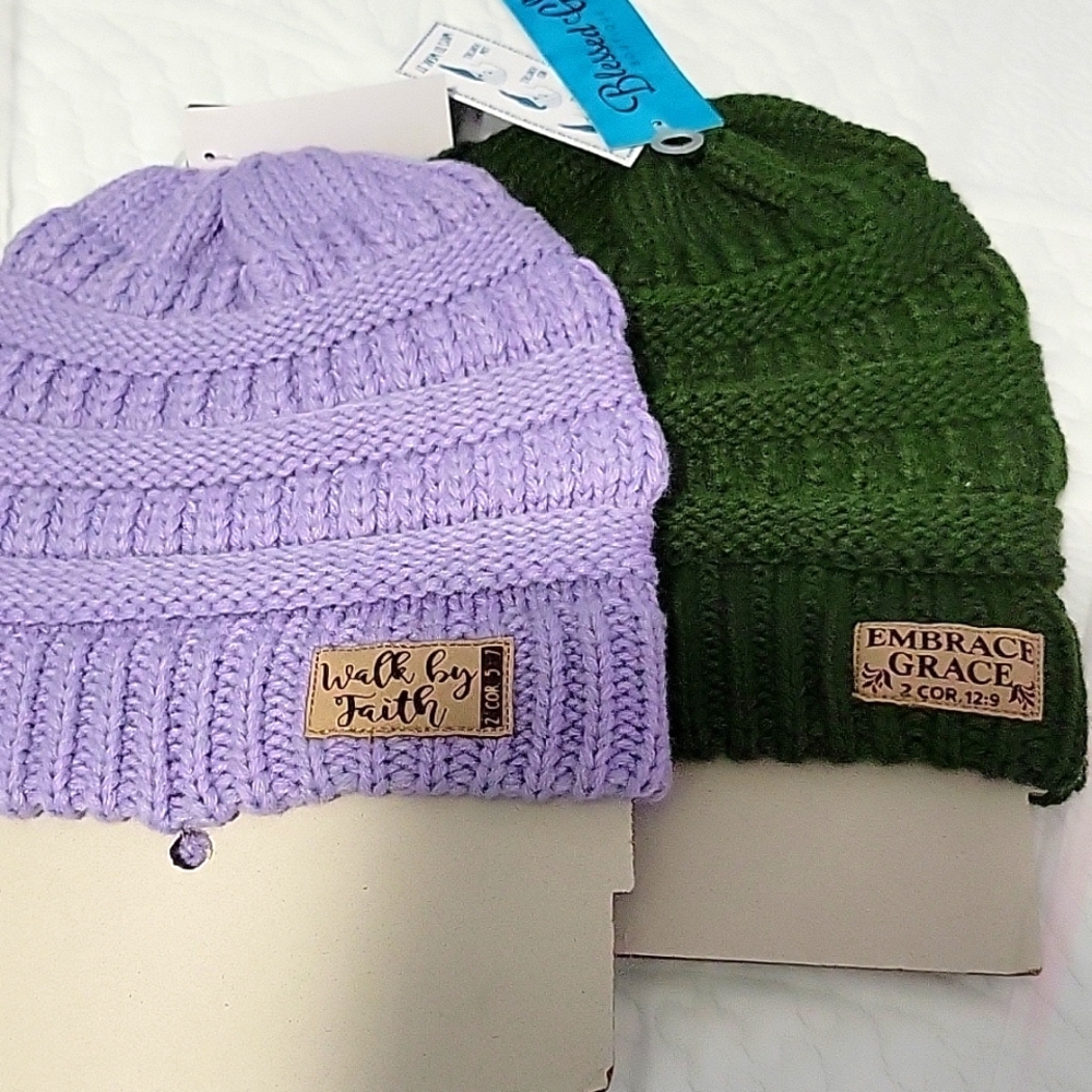 Blessed girl knit beanies